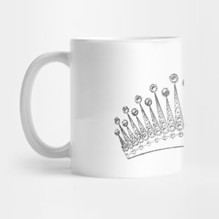 Silver Glitter Crown Mug